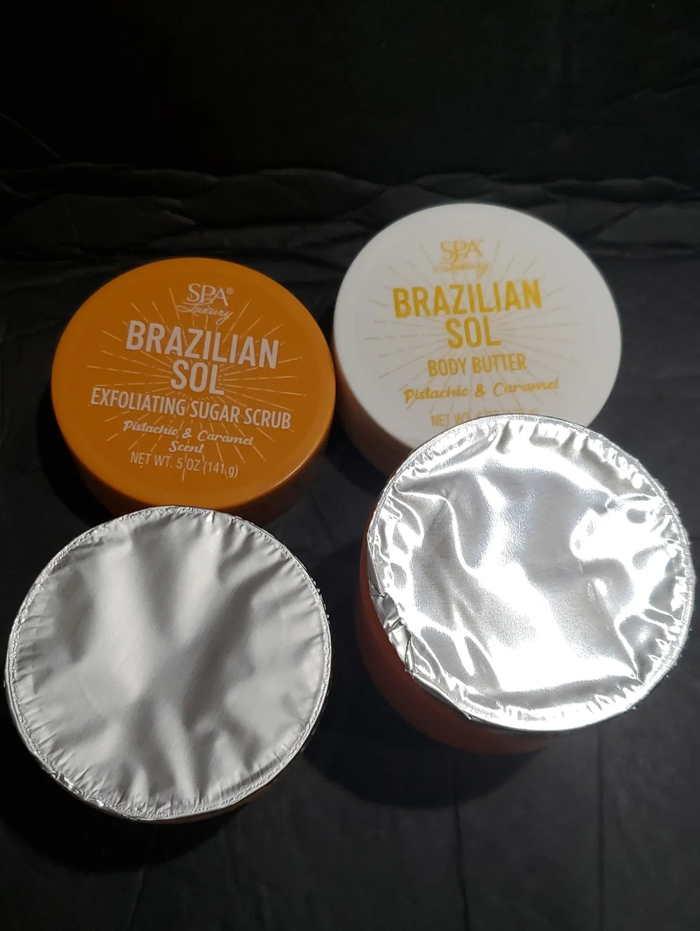 2pack Brazilian Sol Pistachio & caramel scented body scrub & body butter NEW